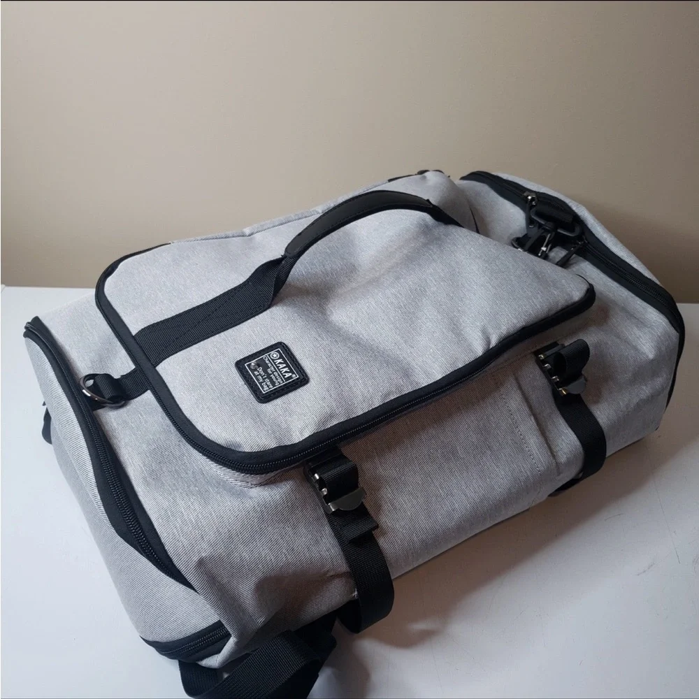 Gray Men's Tech Backpack - Travel & Laptop Organizer